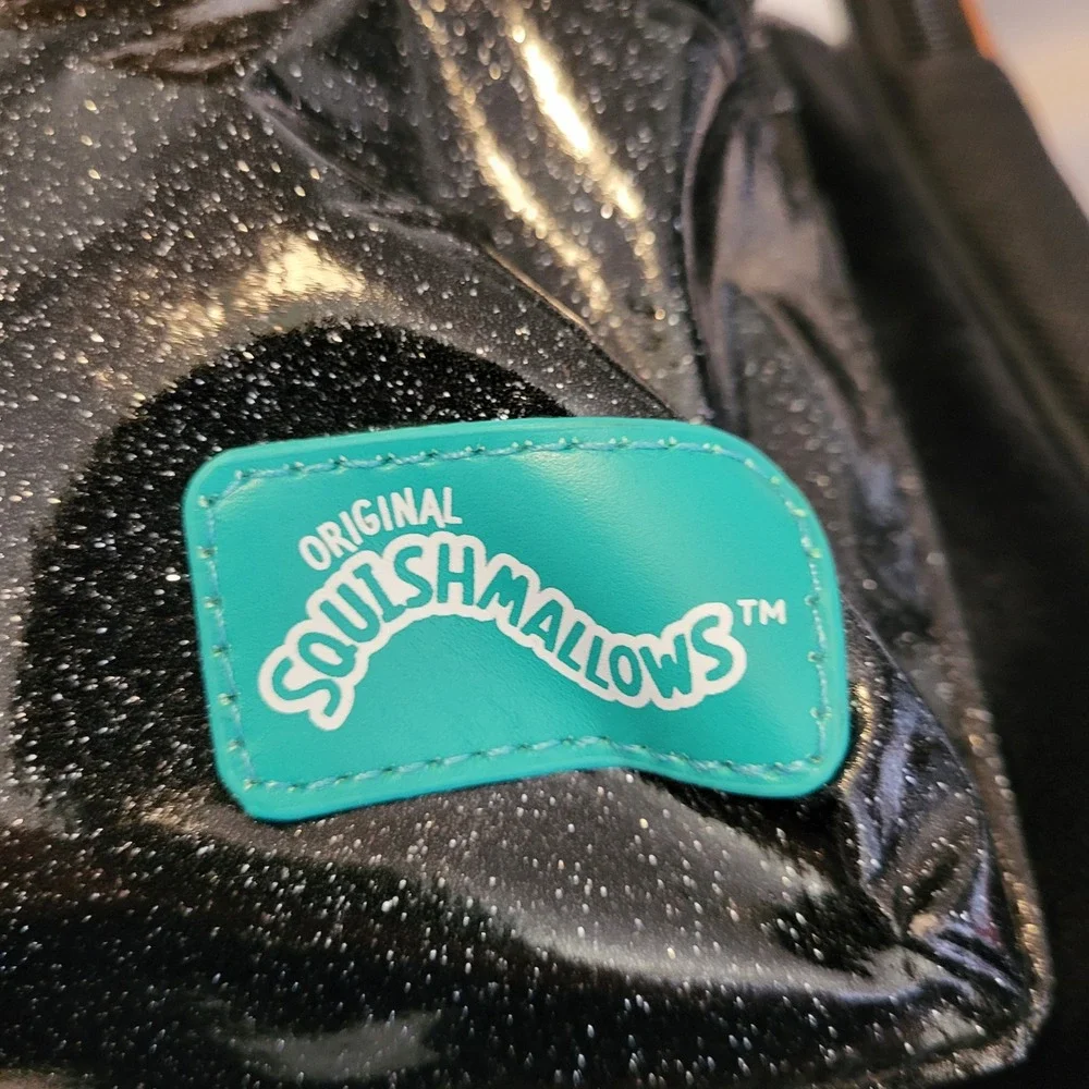 Squishmallows Cam the Cat Plush Mini Backpack‎ White Black Brown Glitter Pocket
